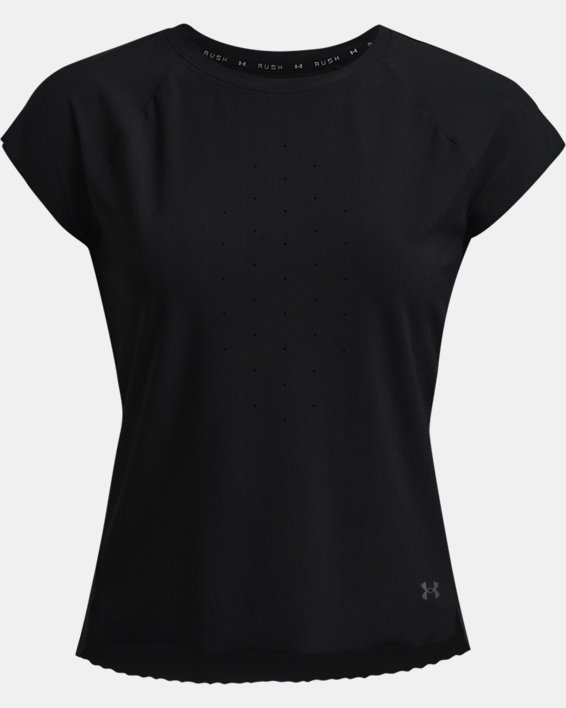 女士UA RUSH™ Perf短袖T恤, Black, pdpMainDesktop image number 5